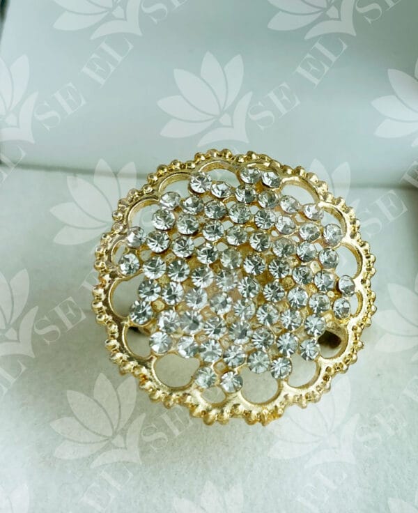 Fancy Round Design Gold Ring 2